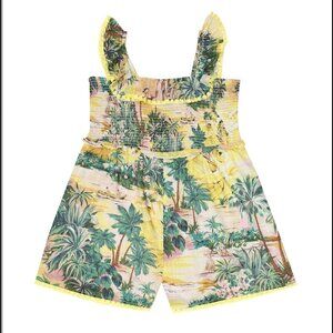 Yellow Smocked ZIMMERMANN KIDS Girls Playsuit Jumpsuit Romper Island Ruffle 8 10